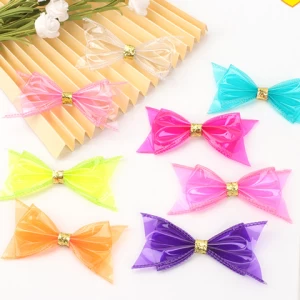 candy color headdress, sweet baby hair PVC accessory hair clip  Childrens bow hairpin, jelly transparent  hair bow