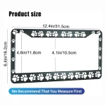 Cat Dog Paw Print License Plate Frame Animal Footprints Metal License Plate Cover Front Plates Frames Car Tag Frame