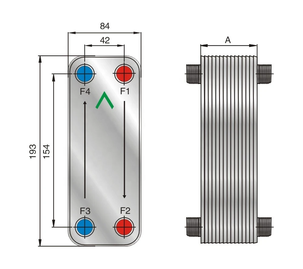 Cb14 Brazed Plate Heat Dimple Industrial Plate Heat Exchanger
