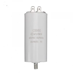 CBB60 series capacitor single and double inserts capacitor metal film plastic shell bottom with screw motor water pump