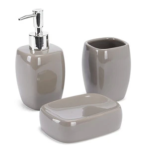 Ceramic soap dispenser bathroom set