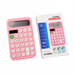 Children Colorful Cheap Custom Battery Powered Solar Panel Pink Calculator