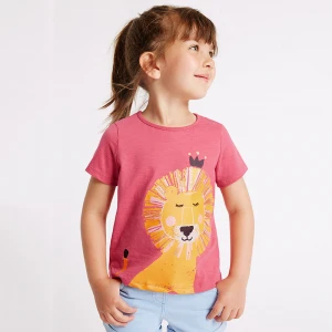 Children Girl T-Shirts Cute Animal Print Kids Tops Summer Baby Girls T Shirt