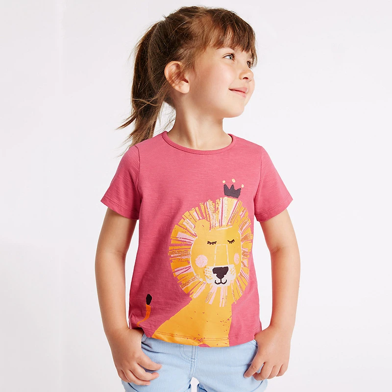 Children Girl T-Shirts Cute Animal Print Kids Tops Summer Baby Girls T Shirt