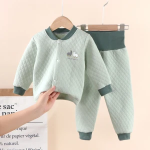 Children high waist  unique design baby  thermal underwear three layers  keep warmth popular high quantity pure color