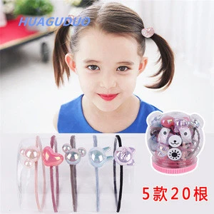 Chile top sale fashion hair accessories for kids candy color children latest elastic hairband set designs  girls fancy hairbands