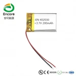 China 1s1p  042030 lipo battery 3.7V 180-200mAh Lithium Polymer li ion Rechargeable Battery 37v 200mah 402030