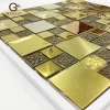 China Hot Sale India Style metal Mosaic Wall Decoration Art mixed material metal Gold Shiny Mosaic