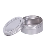 China Supplier 30g 50g 60g 100g empty gold aluminum jar, 1oz 2oz 4oz 8oz black round empty acrylic cosmetic jar