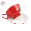 Porcelain Mug Supplier, Porcelain Cup And Saucer Vintage Styles  Red Decorativetea Tea Cup And Saucer Set