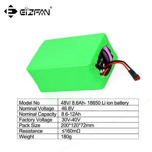 Chinese factory directly sale rechargeable 48V 20Ah/12Ah/8.6Ah 18650 li ion storage battery pack for motorcycle bike battery