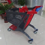 Chinese market foldable shopping trolley full plastic shopping cart