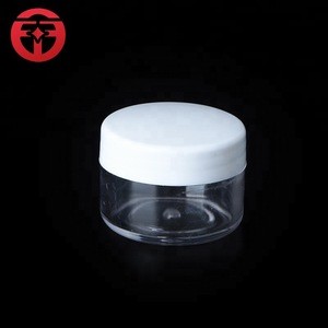 Chinese supplier PET 20ml/40ml/50ml/small plastic cosmetic cream jar with white cap