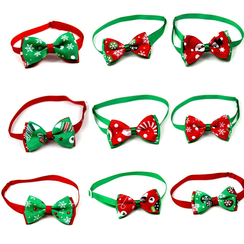 Christmas Adjustable Small Pet Bow Tie Neckties Dog Ties