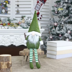 Christmas decorations no face old man doll Nordic style christmas santa claus plush tied beard hanging legs forest old man doll
