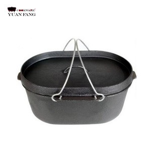 Classic oval foundry iron black dutch oven for camping