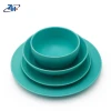 Color Glaze Porcelain Plates Bowls Matte Blue Ceramic Dinner Set