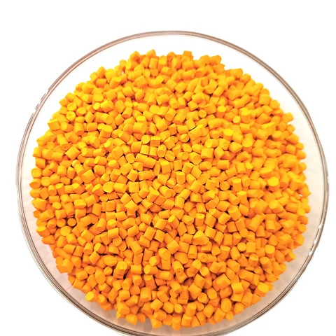 Colorful plastic film masterbatch Orange pellets PE plastic masterbatch