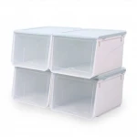 Colorful Shoe Organizer Boxs Stackable Container Plastic Clear Sneaker Storage Box