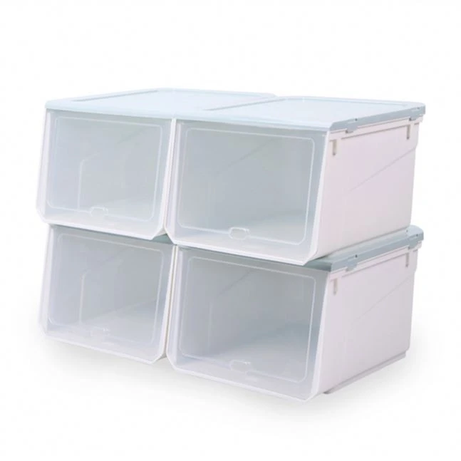 Colorful Shoe Organizer Boxs Stackable Container Plastic Clear Sneaker Storage Box