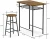 Import Combohome 3 Pieces Bar Marble Table Set Modern Pub Table and Chairs Dining Table Set with 2 Bar Stools Easy Assemble from China