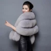 Comfortable and fluffy women white fox fur shawl