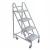 Import Commercial library furniture 3 steps movable white inron steel ladder from China