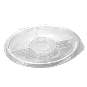 Compartment dried nuts fruits and vegetables packaging box plastic tray round container
