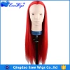 Cosmetology Mannequin Head 100% Synthetic Hair Red Color Practice Training Hair Styling Mannequin Head