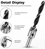 Countersink Drill Bit Set Power Tools Accessories with Hex Key for Plastic, Woodworking Tool by Power Drill (7pcs,3-10mm)