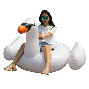 Custom adult animal shape pvc ride-on toy Swan flamingo unicorn pegasus inflatable pool float