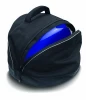 Custom black polyester motorcycle helmet bag with reflective trim