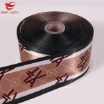 Custom company logo printed satin ribbons printer decorative gift packing silk ribbon