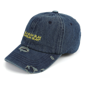 custom embroidery washed washing retro vintage blank 6 panel cap distressed jeans denim men dad hats
