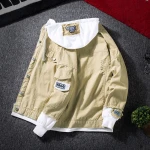 Custom jacket mens self-cultivation street windbreaker lapel hoodie hip-hop bomber jacket autumn wash coat beggar outfit S-4XL