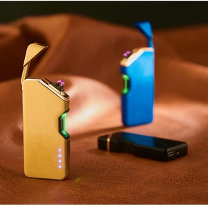 Custom Logo New Style Usb Charged Rechargeable USB Lighter, Electronic Dual Arc Lighter For Smoking