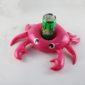 Custom New design EN71 PVC crab inflatable cup holder and inflatable drink holder
