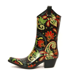 custom print fancy women rubber rain boots