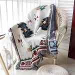 Custom throw blanket  eco-friendly woven jacquard decorative sofa blanket throws soft throw blanket