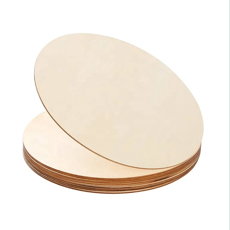 Custom Unfinished Natural Round Blank Wood Blank Discs Circle Wood For Craft Supplies