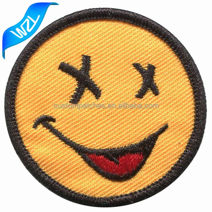 Custom various fashion internet meme embroidered patches wholesale popular smile patches