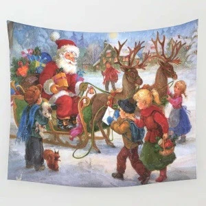 Custom Wall Tapestry Hanging Antique Christmas Tapestry