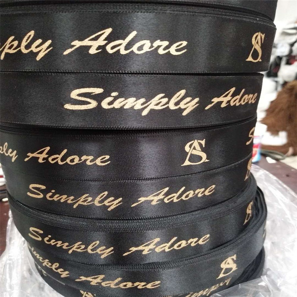 Buy Custom Woven Ribbon Customised Satin Ribbon With Foil Print Logo ...