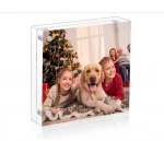 Customed wholesale Office clear desktop picture acrylic photo frame magnetic at home