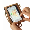 Customizable hot sale translucent with drill zipper touch screen PVC crossbody phone bag