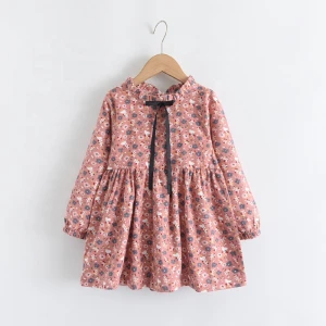 Customized Baby Girl Spring/Autumn Dress Organic Cotton Print Modern Baby Dress
