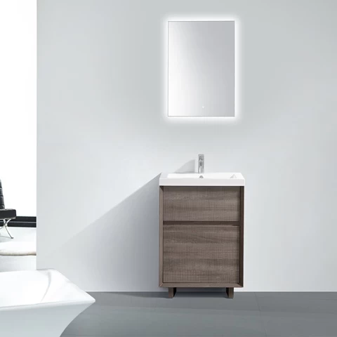 Customized Design Bathroom Cabinets Floor Standing Bathroom Vanity Set With Backlit Led Mirror