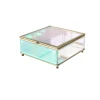 Customized Gift Iridescent Clear Glass Jewelry Box