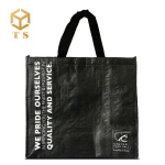 Customized logo printed reusable eco-friendly tote food delivery pp woven insulated cooler bag