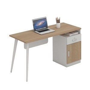 Customized Modern Compact Simple Design MFC Wooden Desktop Office Steel Legs Writing Computer Desk Single 1 Seat Workstation